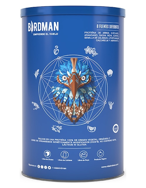 Proteína Vegetal Orgánica Birdman Falcon Protein Chocolate 510 G 2