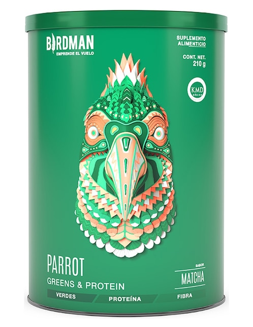 Suplemento Alimenticio y Proteína Parrot Greens and Protein Birdman Matcha 210 g