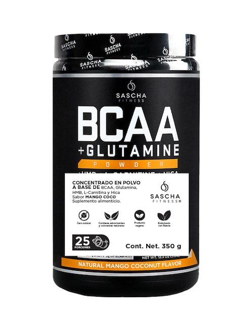 Proteína Sascha Fitness BCAA + Glutamine mango coco 350 g