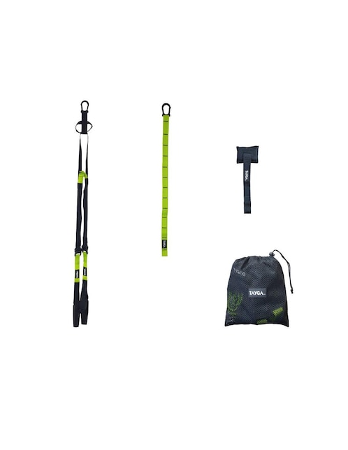 Cuerda de suspensión con accesorios verde
