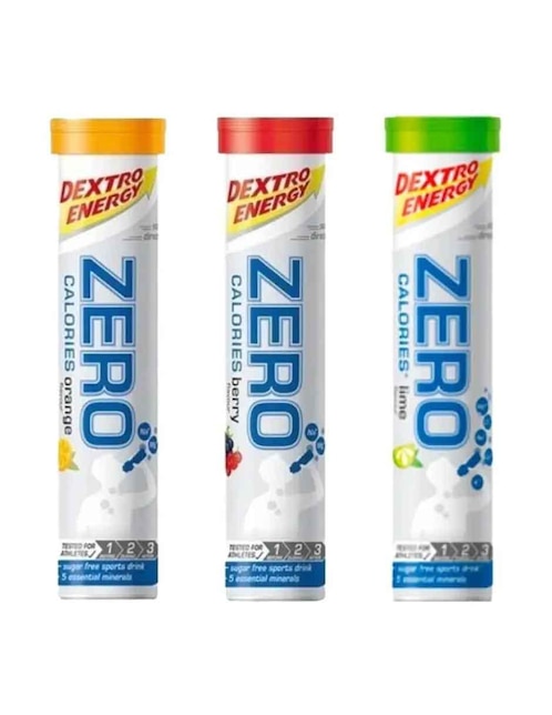 Suplemento deportivo Dextro Energy Zero Tabletas 80 g 3 pack sabores surtidos