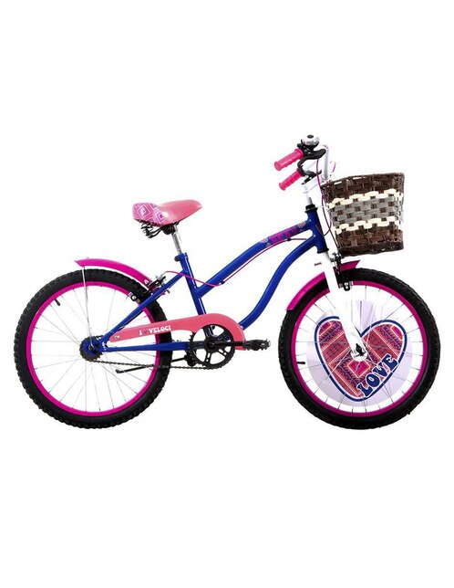 Bicicleta urbana Veloci rodada 20 para niña