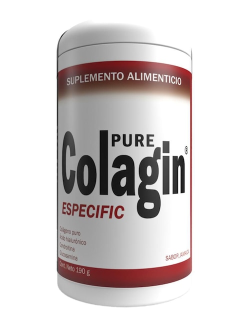 Pure Colagin Lemon Cochella con péptidos bioactivos, cólageno hidrolizado, vitamina c condroitina, msm y glucosamina sabor jamaica de 190 g