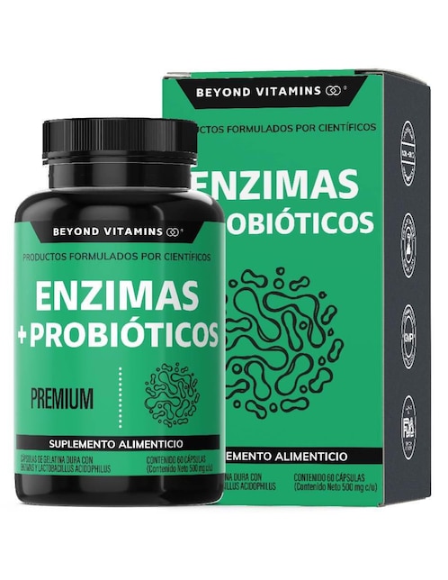 Enzimas + probióticos Beyond Vitamins con enzimas digestivas y probióticos 60 cápsulas