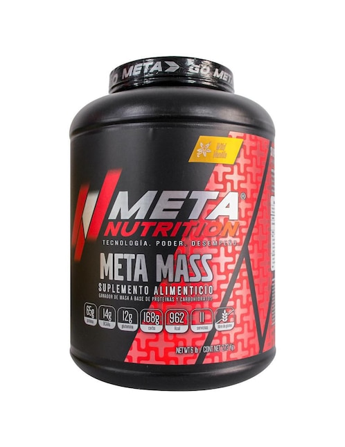 Meta Mass con vitamina d 23 y minerales sabor vainilla de 2.72 kg