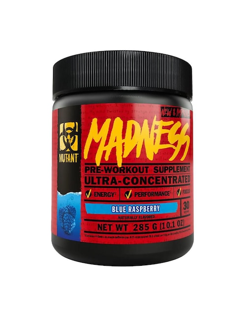 Madness Mutant con vitamina D 23 y minerales sabor frambuesa azul 285 g