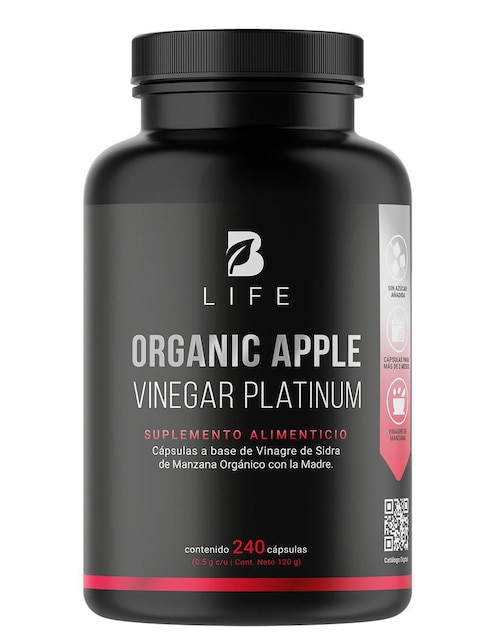 Organic Apple Vinegar Platinum con vinagre de manzana e inulina de agave de 240 cápsulas Organic Apple Vinegar Platinum con vinagre de manzana e inulina de agave de 240 cápsulas
