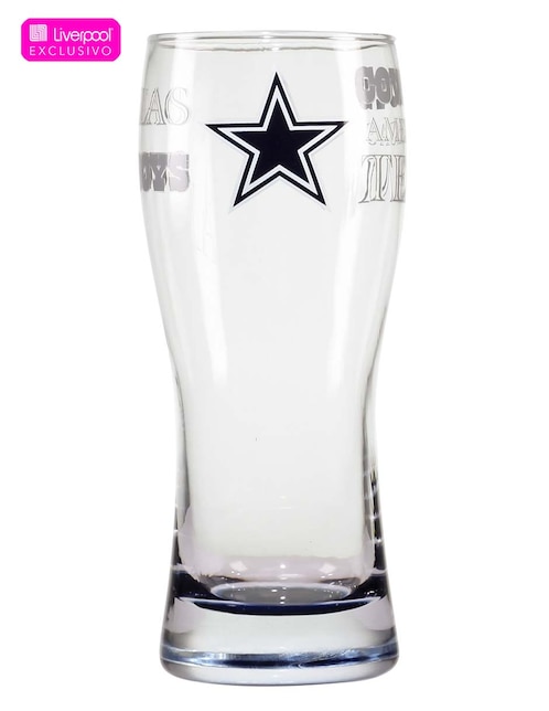 Vaso largo NFL Drinkware de vidrio con 2 piezas