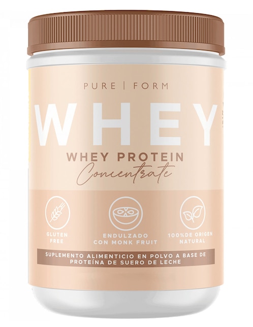 Whey protein concentrate Pure Form con proteína de suero de leche sabor vainilla 600 g
