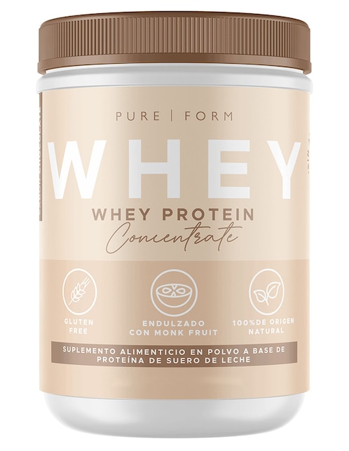 Whey protein concentrate Pure Form con proteína de suero de leche sabor chocolate 600 g