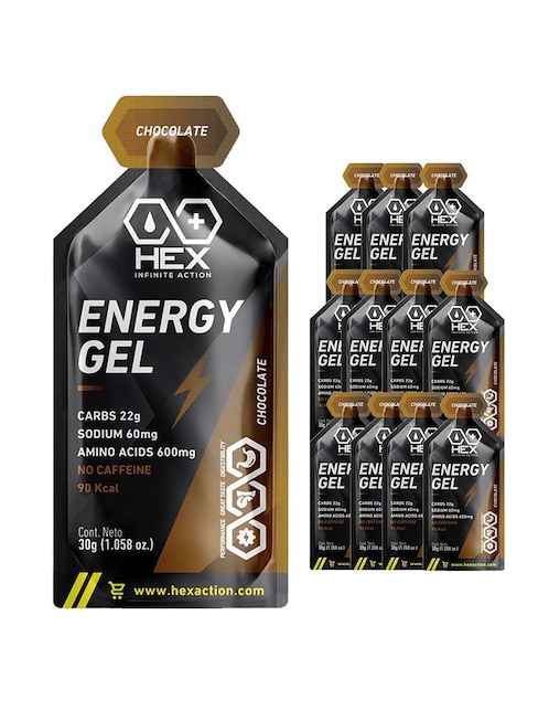 Energy Gel con aminoácidos, complejo b y sodio sabor chocolate