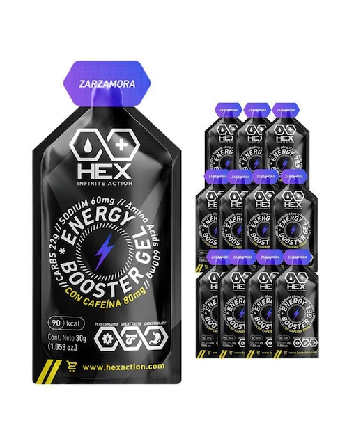 Energy Gel con Cafeina con aminoácidos, complejo b y sodio sabor zarzamora