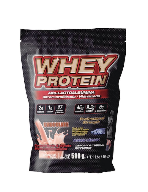 Whey Protein Food & Nutrition Technologies con proteína de suero de leche sabor chocolate 500 g
