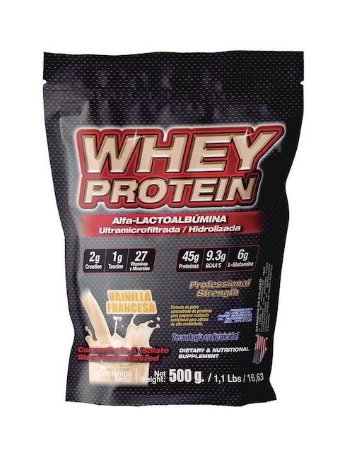 Whey Protein Food & Nutrition Technologies con proteína de suero de leche sabor vainilla 500 g