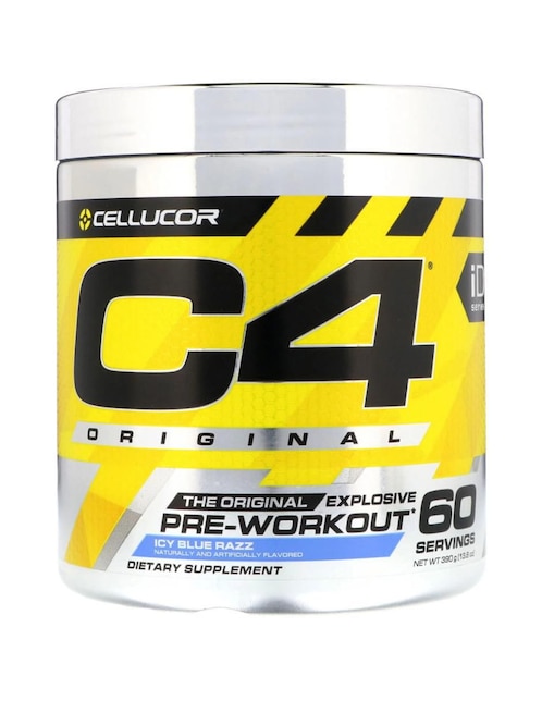 C4 Original Explosive Pre-Workout Cellucor con l-arginina sabor mora azul de 390 g