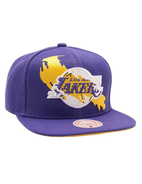 Gorra visera plana snapback casual Mitchell & Ness Los Angeles Lakers para hombre