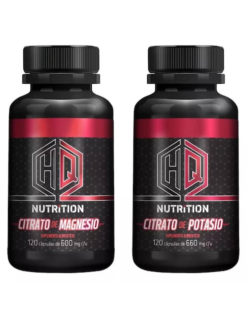 Pack Citrato De Magnesio 120 Caps Y Citrato De Potasio 120 Caps HQ Nutrition