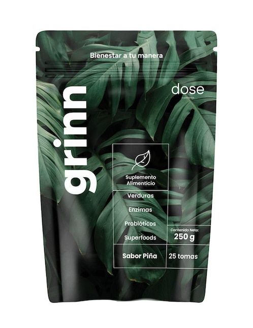 Grinn Dosé suplementos con enzimas digestivas y probióticos sabor piña 300 g