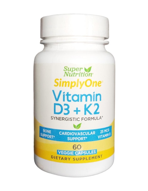 Vitaminas D3 y K2 Super Nutrition 60 cápsulas