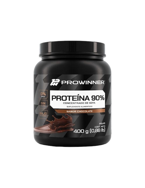 Suplemento Proteína 90% Concentrado de Soya ProWinner Prowinner sabor chocolate de 400 g
