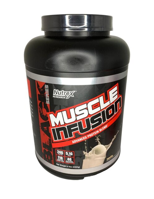Muscle infusion Nutrex Research con proteína whey isolate y vitaminas sabor vainilla 2.2 kg