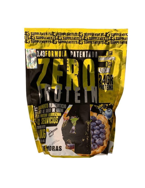 Zero Protein Con Suero De Leche 43 Supplements sabor pay de mora de 1 kg