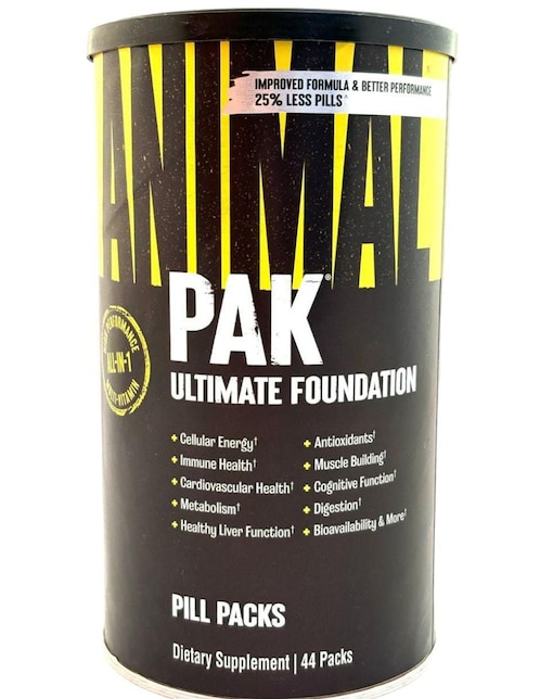 Animal pack Universal Nutrition Vitaminas 44 paquetes con 8 capsulas cada sobre unisex