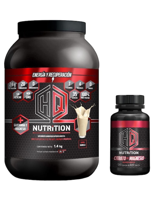 Kit Hq Nutrition con proteína de suero de leche sabor vainilla