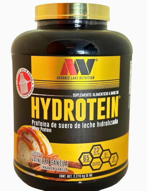 Hydrotein Advance Nutrition con proteína de suero de leche sabor vainilla 2.2 kg