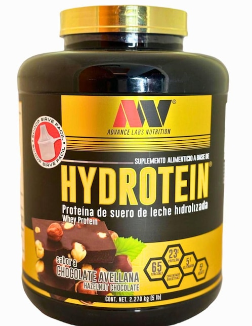 Hydrotein Advance Nutrition con proteína de suero de leche sabor choco-avellana 2.2 kg