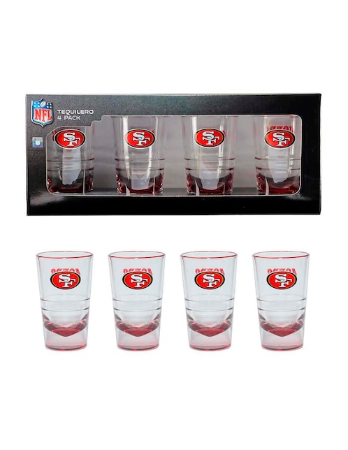 Kit tequilero NFL San Francisco 49ers de cristal