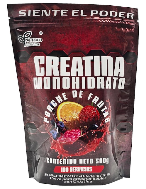 Creatina monohidratada 500 g Natured sabor ponche de frutas