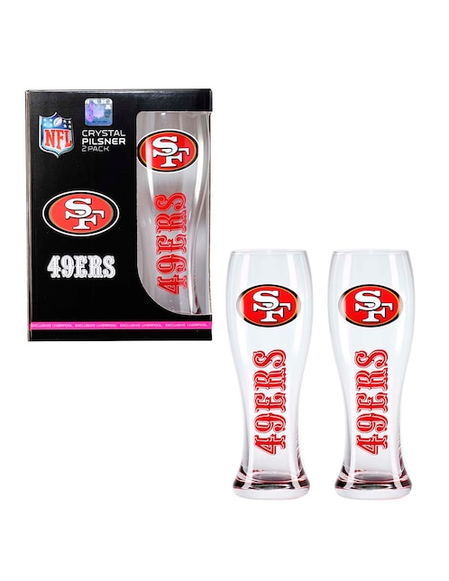 Vaso Pilsner NFL San Francisco 49ers de cristal con 2 piezas