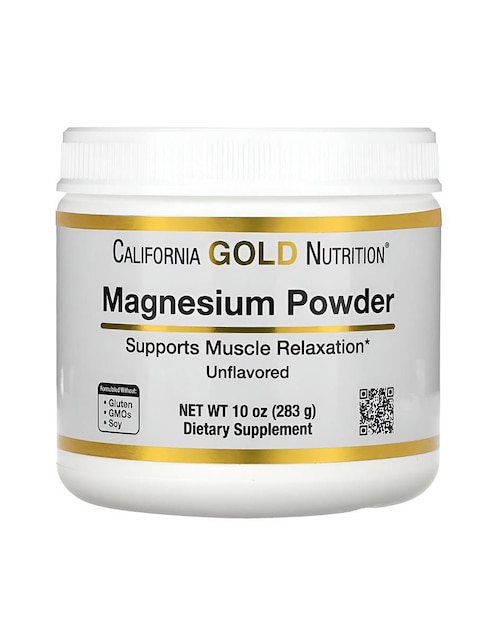CALIFORNIA GOLD NUTRITION Magnesio en polvo para preparar bebidas, sin sabor, 283 g (10 oz) California Gold Nutrition
