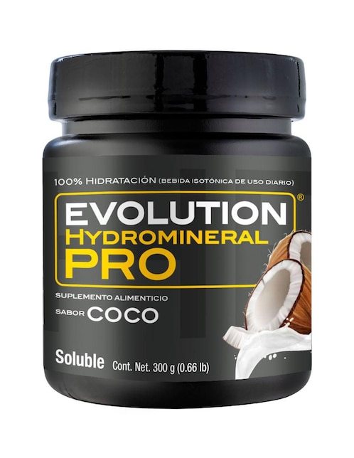 Hydromineral pro Coco Evolution Nutraceutical Company con gluconato de zinc sabor coco