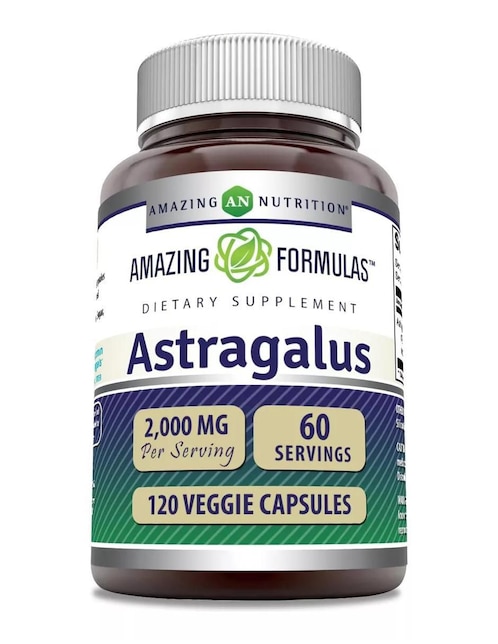 Astragalus Amazing Nutrition con astrágalo sabor natural de 120 cápsulas