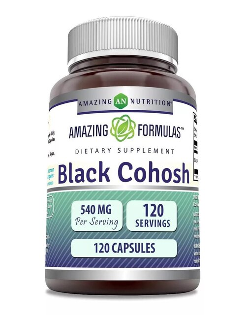 Black Cohosh Amazing Nutrition con cohosh negro sabor natural de 120 cápsulas