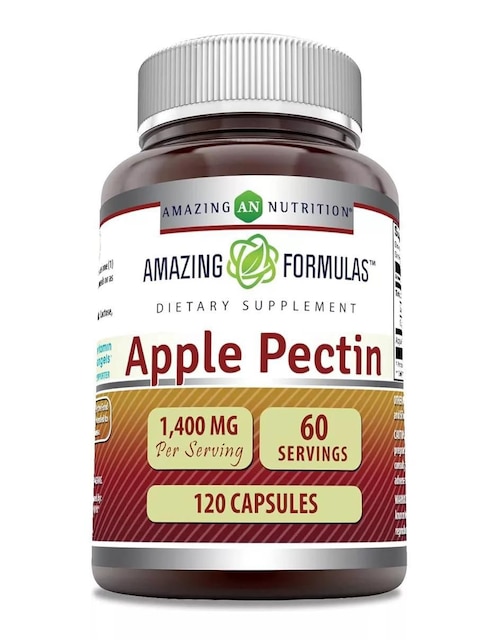 Apple Pectin Amazing Nutrition con pectina de manzana sabor natural de 120 cápsulas