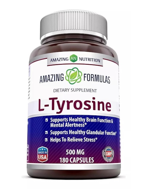 L-Tyrosine Amazing Nutrition con tirosina sabor natural de 180 Cápsulas