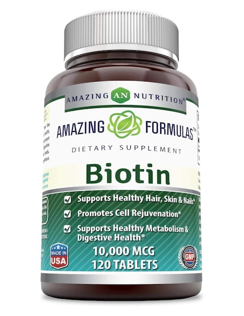 Biotin con biotina sabor natural de 120 tabletas