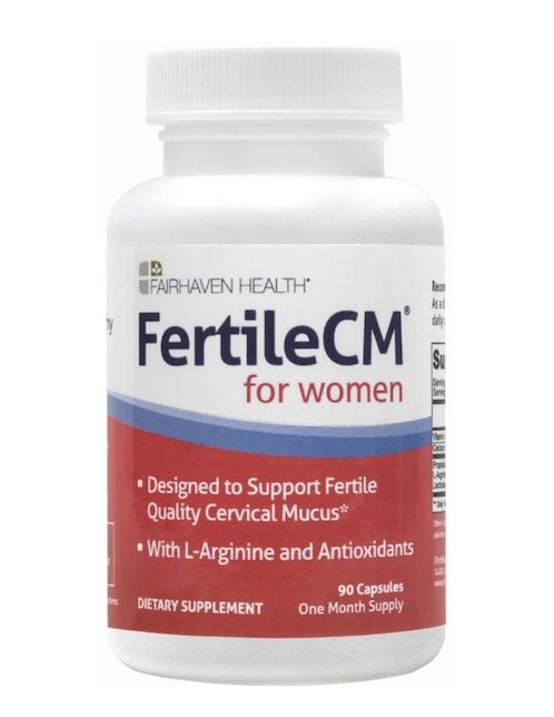 FertileCM Fertilidad Fairhaven Health con vitamina C, calcio, anginina, acetyl, cesteyne sabor natural de 90 cápsulas