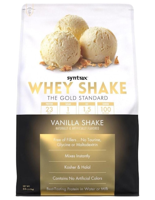 Whey Shake con aminoacidos Syntrax con proteína de suero de leche sabor vainilla