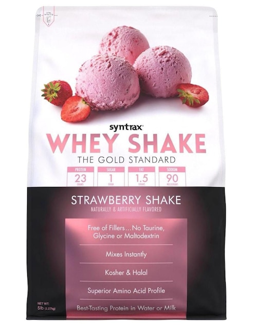 SYNTRAX Whey Shake con aminoacidos Syntrax Syntrax con proteína de suero de leche sabor fresa de 2.2 kg