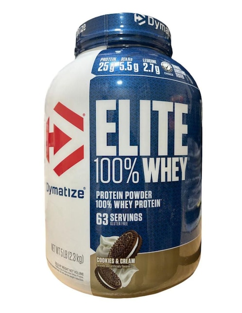 Elite Whey Dymatize con proteína de suero de leche sabor galleta