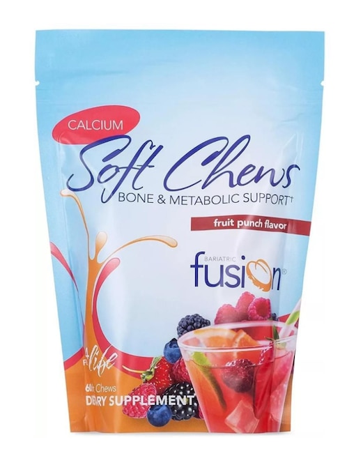 Soft Chews Calcium Bariátrico Bariatric Fusion con calcio sabor ponche de frutas