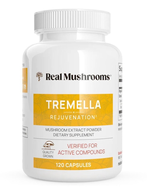 Rejuvenation Real Mushrooms con tremella sabor natural de 120 cápsulas