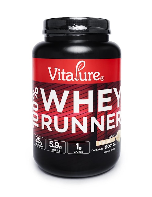 Whey Runner Vitapure con proteína whey isolate y vitaminas sabor vainilla de 907 g