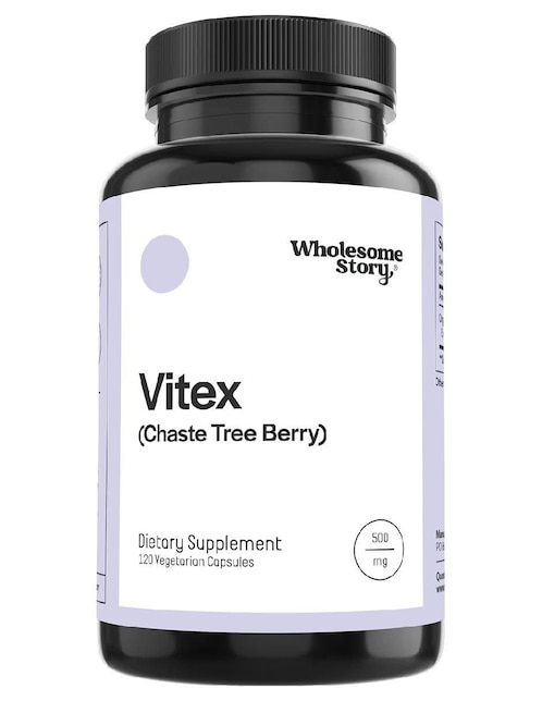 Vitex Wholesome Story con baya del árbol casto sabor natural de 120 cápsulas