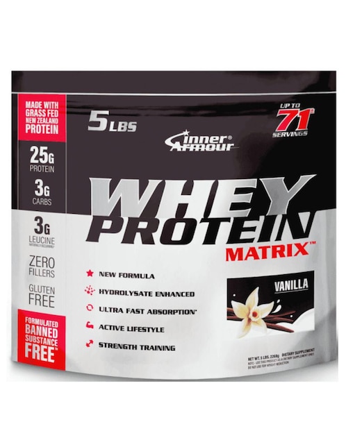 Whey Protein Matrix con aminoacidos Inner Armour con proteína de suero de leche sabor vainilla