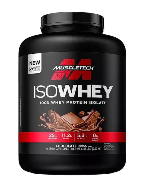 Iso Whey Muscletech con proteína de suero de leche aislado sabor chocolate